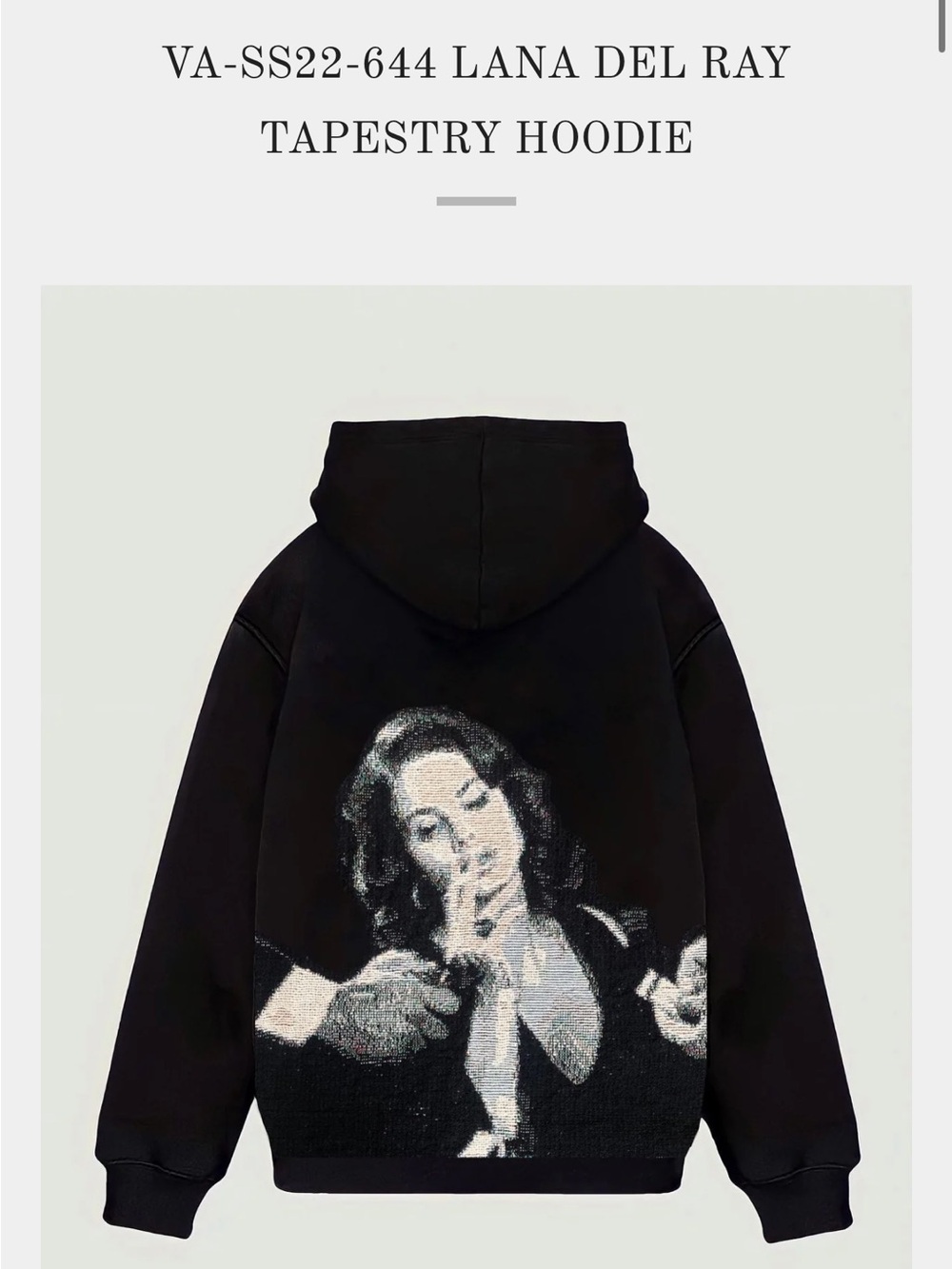 Tapestry Hoodie - Lana Black size S